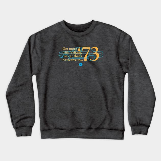 73 Valiant (Sedan) - The Car That's Hassle-Free Crewneck Sweatshirt by jepegdesign